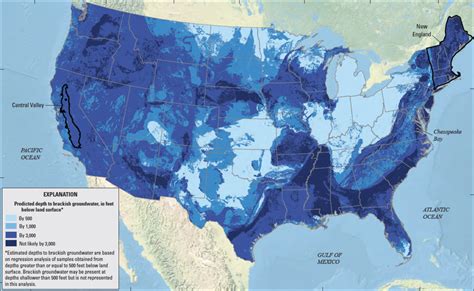 Usgs Wausp Water Census Map Of National Brackish