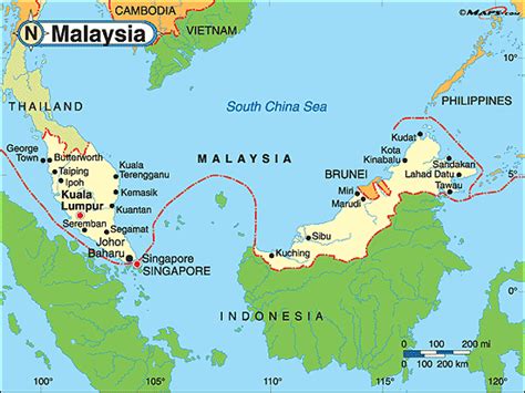 Malaysia Political Map By From Worlds Largest Map