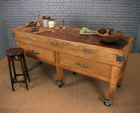 Antiques Atlas Large Butchers Block With Drawers C1950