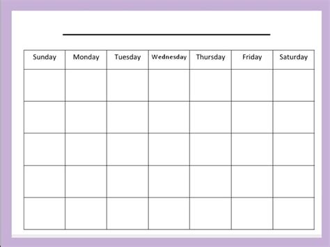 Extraordinary 4 Week Blank Calendar Printable Calendar Printables