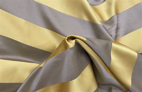 New Designer Striped Upholstery And Drapery Fabric Gold And Gray