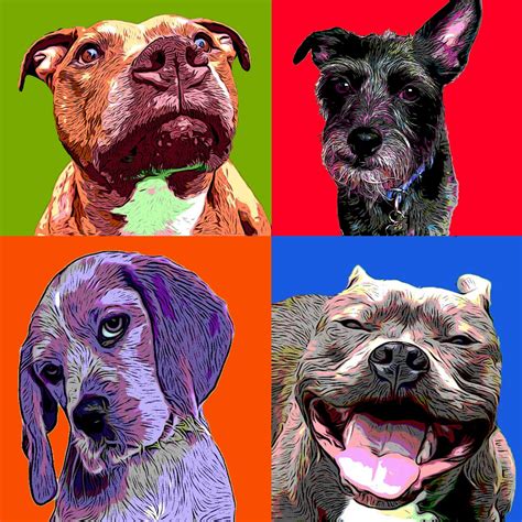 Custom Pop Art Portraitcustomized Dog Portraitpersonalized Pet Pop