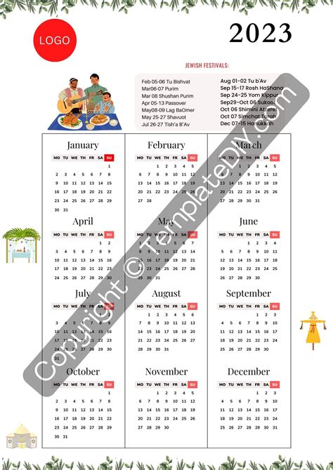 The Jewish Calendar 2023 With Holidays Is An Important Part Of Jewish