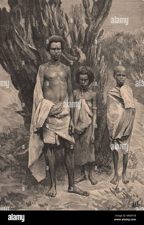 Galla People Ethiopia 1885 Old Antique Vintage Print Picture Stock