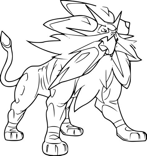 Solgaleo Pokemon Coloring Page Free Printable Coloring Pages On Coloori
