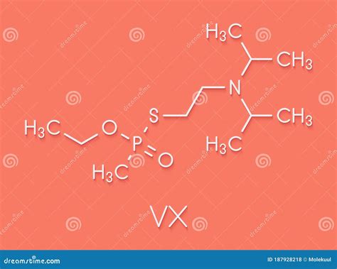 Vx Nerve Agent Molecule Chemical Weapon Skeletal Formula Stock