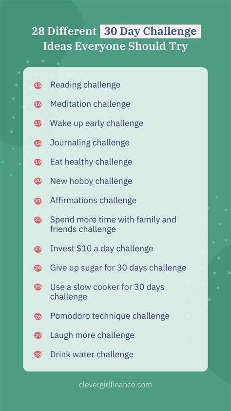 28 Different 30 Day Challenge Ideas Everyone Should Try