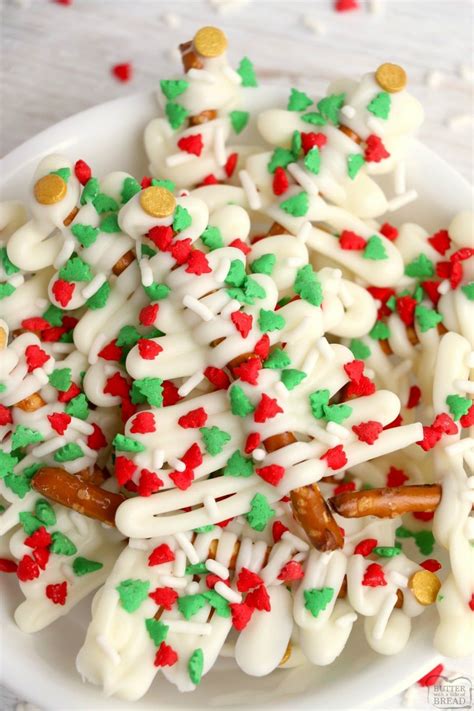 Easy White Christmas Tree Pretzel Candy Recipe Christmas Candy