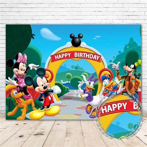 Buy Mickey Mouse Clubhouse Birthday Party Backdrop 7x5 Vinyl Mickey