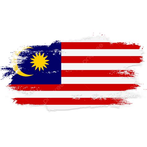 Malaysia Flag Transparent Watercolor Paint Brush Clipart Malaysia Flag