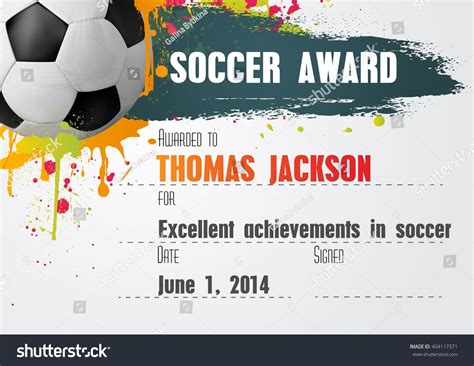 Soccer Certificate Template Football Ball Icon Royalty Pertaining To