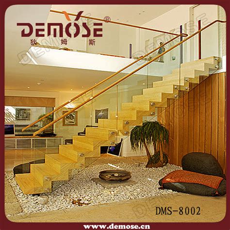 Beautiful Indoor Glass Wood Stair Dms 8002 China Modern Steel