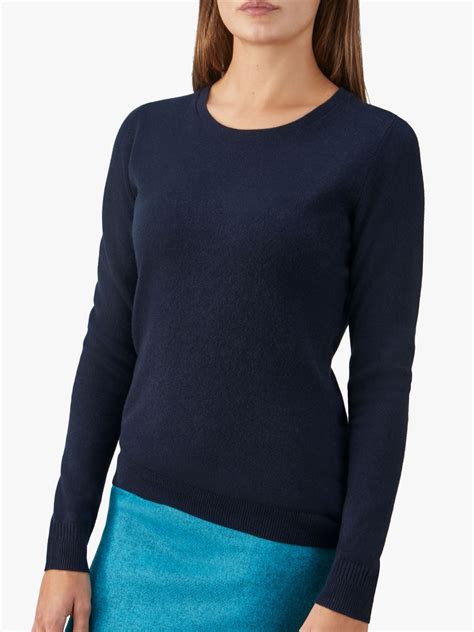 Pure Collection Cashmere Crew Neck Jumper Navy