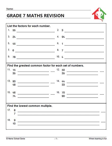 Maths Revision Worksheets For Grade The Best Porn Website