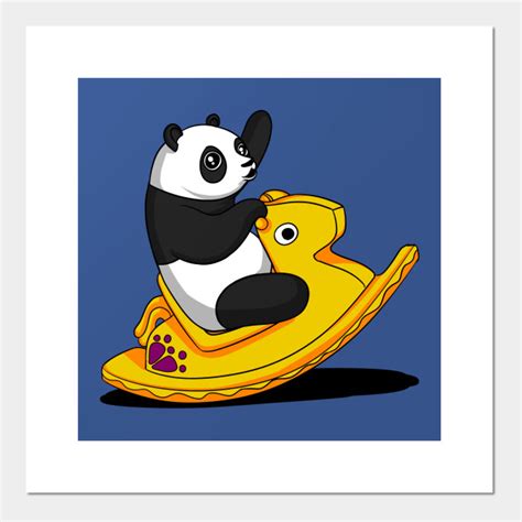 Panda Bear Funny Rocking Horse Cartoon Play Panda Riding Rocking