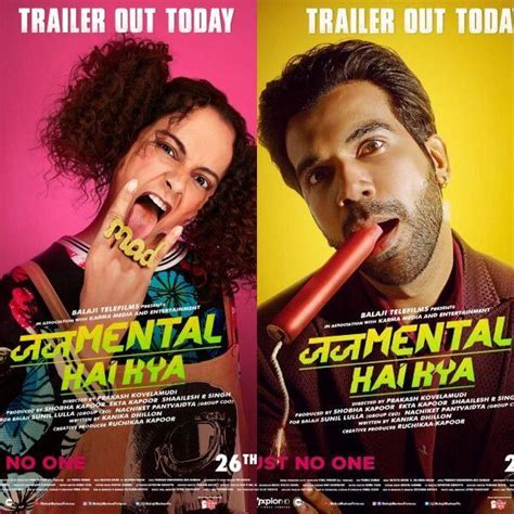 Judgementall Hai Kya New Posters Kangana Ranaut And Rajkummar Rao Are