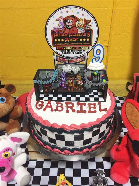 Fnaf Cake With Toy Stage Set Topper Fnaf Birthday Party Fnaf Cake Fnaf Cakes Birthdays Birthday