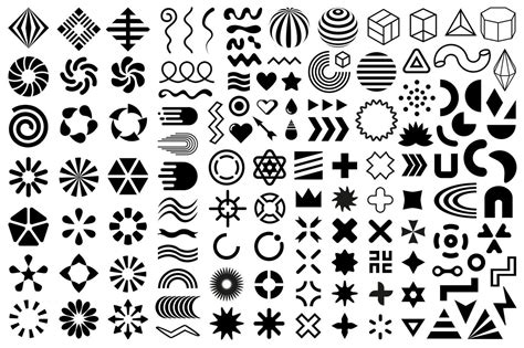 Vector Shapes Symbols Black Flat Geometric Design Elements 3246286
