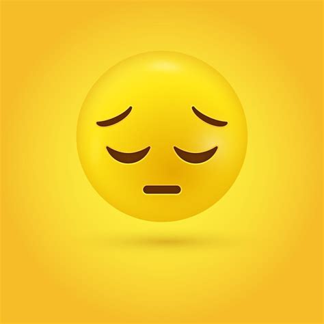 Premium Vector Pensive Sad Emoji Face Or 3d Disappointed Emoticon