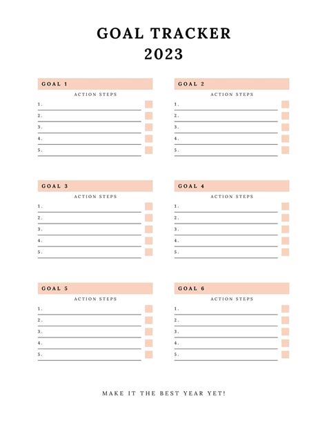 2023 Goal Sheet Instant Download Pdf Goal Sheet For 2023 Etsy