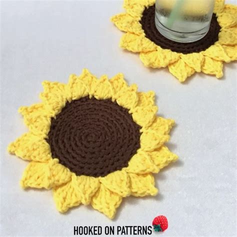 Free Sunflower Coasters Crochet Pattern Crochet Patterns Crochet