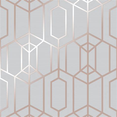 Superfresco Easy Albany Grey And Rose Gold Geometric Wallpaper Reviews