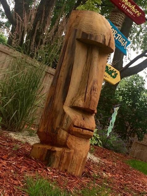 Here Are A Few Of My Recently Carved Tikis Tiki Central Easter Island Statues Tiki Statues