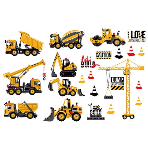 All custom commercial semi truck door decal/sticker meets usdot regulations for the display, size and location requirements. Mayitr Cartoon Excavator Construction Wall Stickers for ...