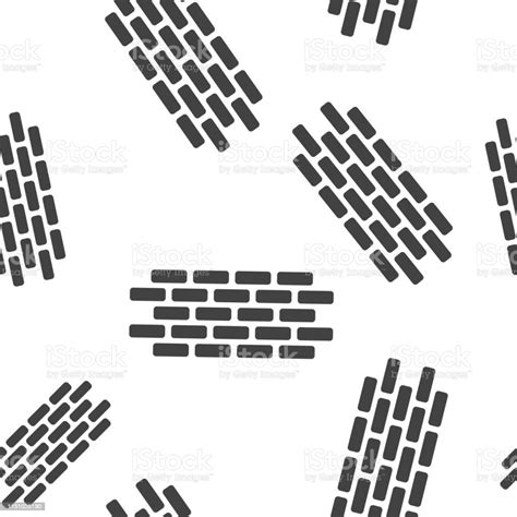 Vector Brick Icon Illustration Of Brickwork Brick Wall Seamless Pattern On A White Background
