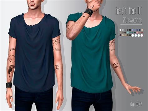 Basic Tee 01 Darte77 Custom Content For Ts4 Ts4 Clothes Sims 4