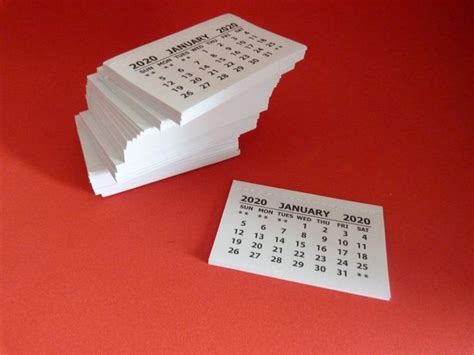 2020 Mini Calendar Tab Pack Of 20 50 Or 100 Turn Your Etsy Mini