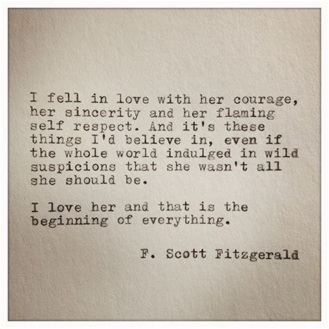 F Scott Fitzgerald Typewriter Quote On Love Handtyped Quote