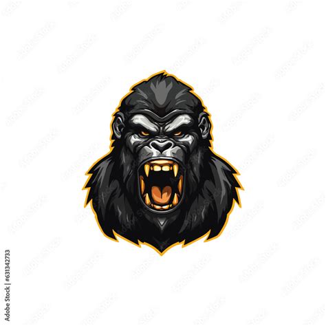 Angry Gorilla Mascot Logo Black Gorilla Head Mascot Vector
