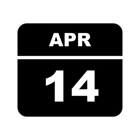 April 14th Date On A Single Day Calendar 491936 Vector Art At Vecteezy