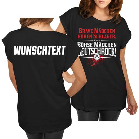 frauen t shirt wunschtext böse mädchen hören deutschrock mit name oder text ebay