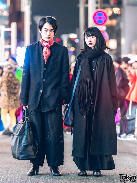 tokyo fashion mika and tsukasa on the street in harajuku wearing monochrome minimalist japanese