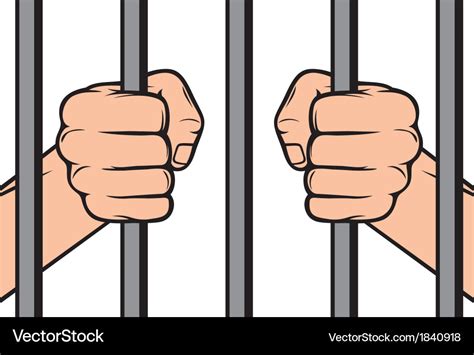 Hands Holding Prison Bars Royalty Free Vector Image