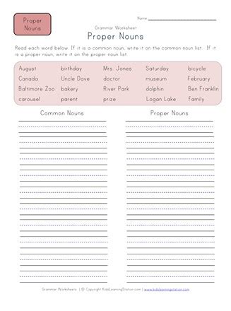 Pronoun worksheet for class 3 (fill in the blanks). Is The Word Family A Common Noun - FamilyScopes