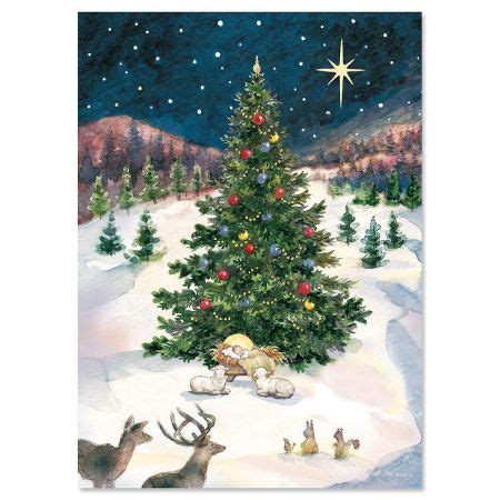 See more ideas about personalised christmas cards, christmas cards, personalized christmas. Merry Christmas Tree and Manger Christmas Card- Religious Greeting cards, Set of 18, 5" x 7 ...