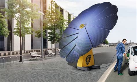A Flower Shaped Solar Panel That Tracks The Sun Producing 40 More