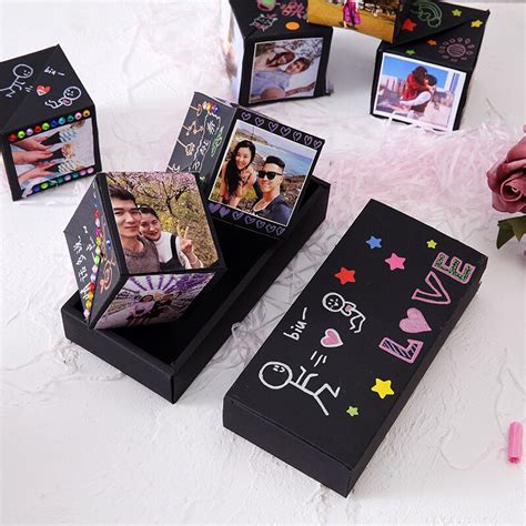 Surprise your loved ones with this romantic explosion box. DIY Photos Surprise Explosion Box Gift Creative Manual ...