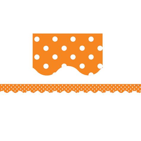 Orange Polka Dots Scalloped Border Trim Tcr5497 Teacher Created