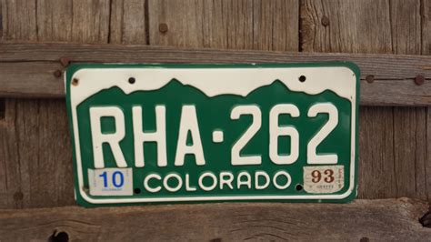 Colorado License Plate Number Rha 262 With By Americanantique