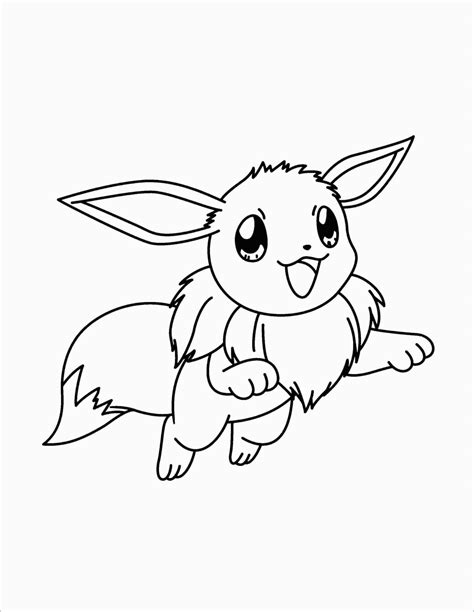 Happy Eevee Coloring Page Free Printable Coloring Pages For Kids