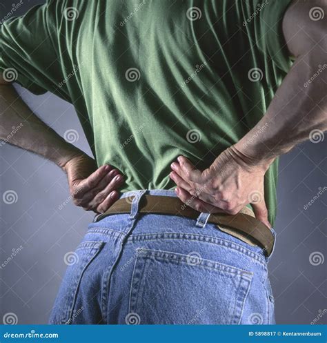 Man With Back Pain Stock Image Image Of Pain Male Jeans 5898817
