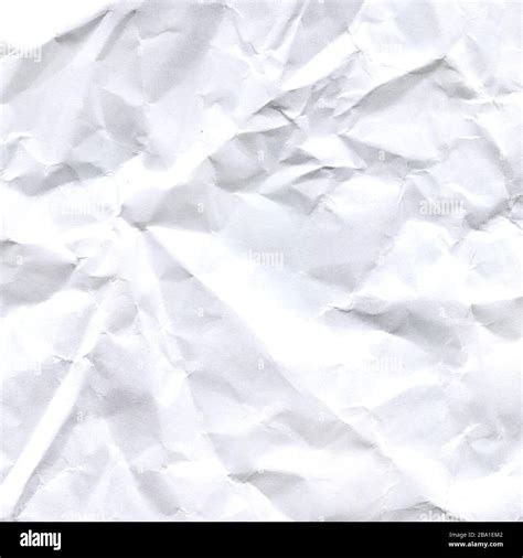 White Creased Paper Texture White Crumpled Paper Background Stock
