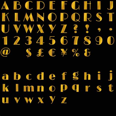 Gold Art Deco Letter Clipart Twenties Deco Alphabet Gold Etsy