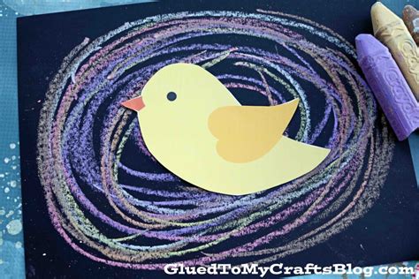Chalk Art Bird Nest Paper Craft For Kids Glued To My Crafts