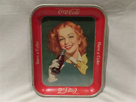 VINTAGE 1950 S COCA COLA REDHEAD GIRL SERVING TRAY HAVE A COKE EBay