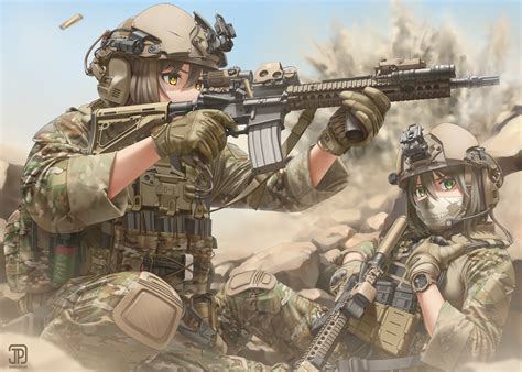 Girls With Guns Soldier Jpc Anime Anime Girls Digital Art Artwork 2d Portrait Assault